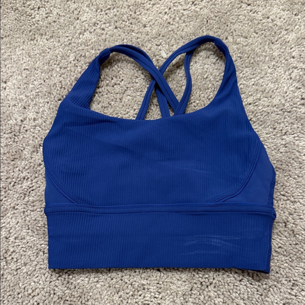 lululemon athletica Cobalt Ribbed Strappy Sports Bra